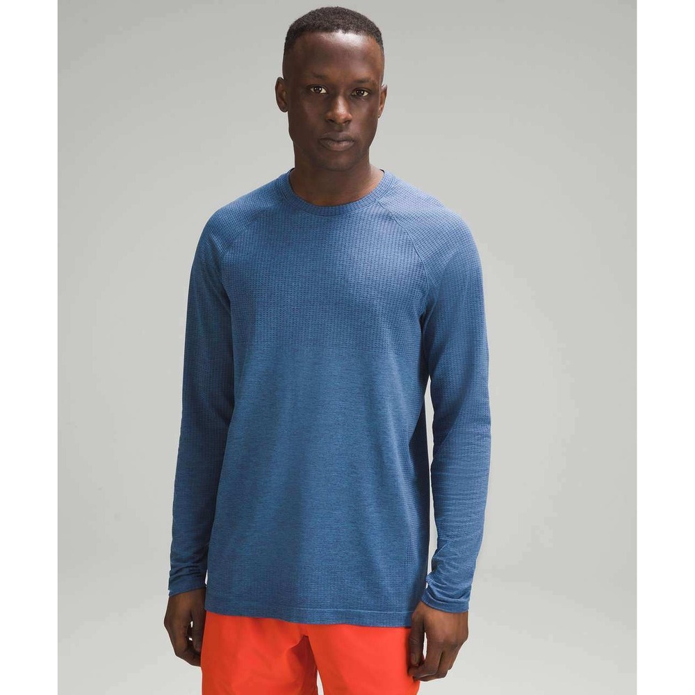Lululemon Metal Vent Tech Long-Sleeve Shirt  Mens Medium Blue Heathered Crew